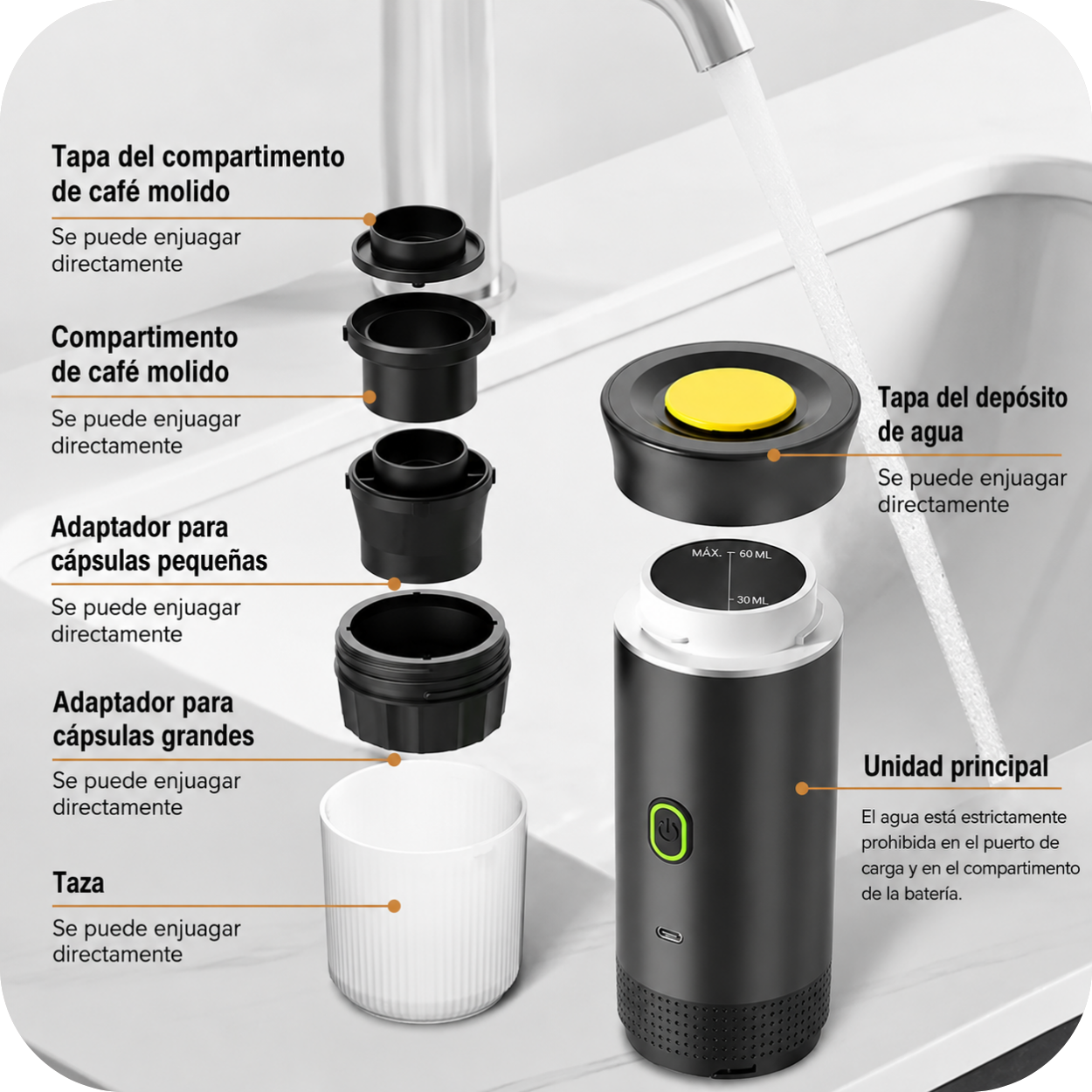 Cafetera Espresso Portátil Inalámbrica