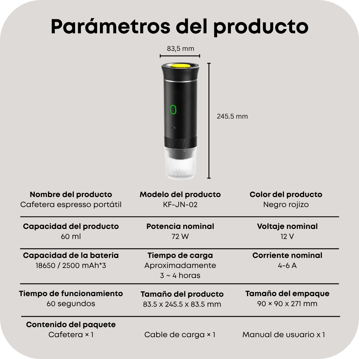 Cafetera Espresso Portátil Inalámbrica