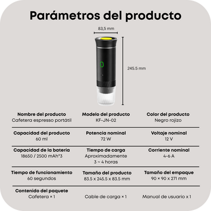Cafetera Espresso Portátil Inalámbrica