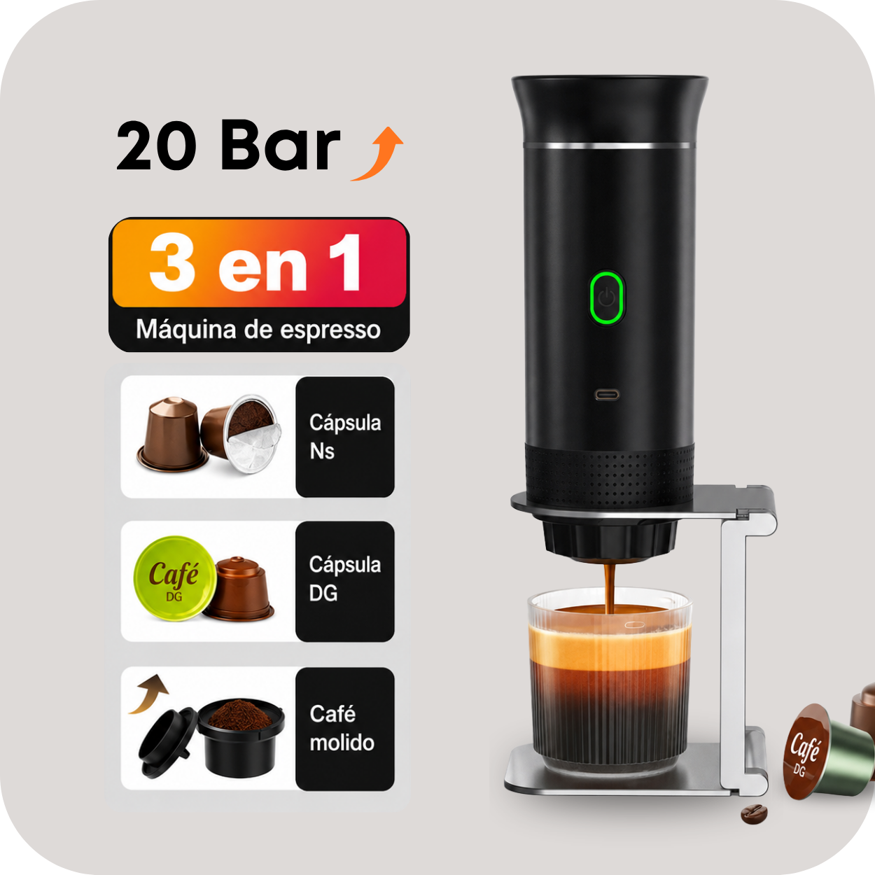 Cafetera Espresso Portátil Inalámbrica